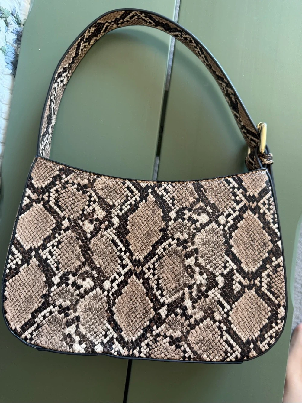 Snake-Print Shoulder Bag by John Gault